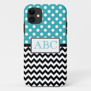 Polka Dot Turquoise & Chevron iPhone 5 Coque