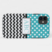 Polka Dot Turquoise & Chevron iPhone 5 Coque (Dos (Horizontal))