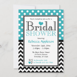 Polka Dot Turquoise & Chevron Vrijgezellenfeest Kaart