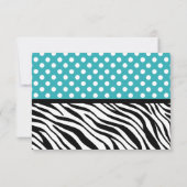 Polka Dot Turquoise & Zebra Imprimer Cartes de Rép (Dos)