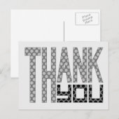 Polka Dot Typographie Merci Carte postale (Devant / Derrière)