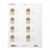 Polka Dot Uil Kerst Gift Label (Full Sheet)