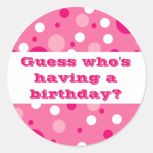 Polka Dot Verjaardag Sticker (Voorkant)