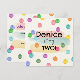 Polka Dot Verjaardagsfeestje Uitnodigen Kaart