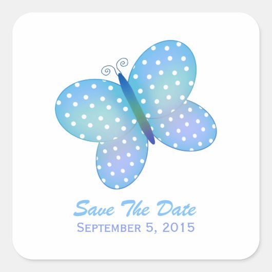 Polka dot vlinder : Sla de datum Sticker (Voorkant)