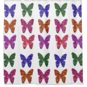 Polka dot vlinders douchegordijn (Voorkant)