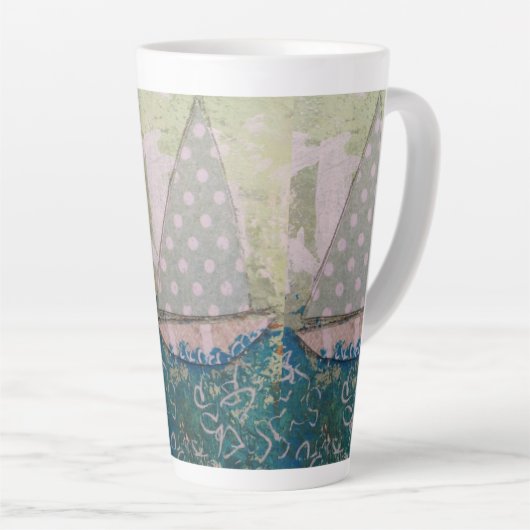 Polka dot voile latte Mug (Angle droit)