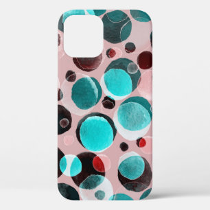 Polka dot waterverf, abstract patroon. iPhone 12 hoesje