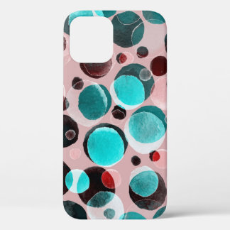 Polka dot waterverf, abstract patroon. iPhone 12 hoesje