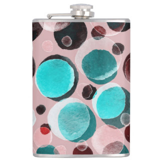 Polka dot waterverf, abstract patroon. heupfles