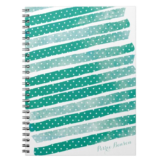 Polka Dot Waterverf Stripes Personalized Journal Notitieboek (Voorkant)