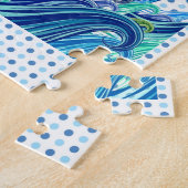 Polka Dot Waves of Blue Legpuzzel (Zijkant)