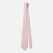 Polka Dot White Hearts op roze Stropdas (Voorkant)