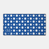 Polka Dot Wit Blauw Monogram Bureaumat (Voorkant)
