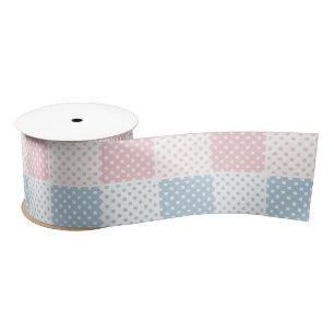 , polka dot, wit, roze, blauw, meisjes, land, lint