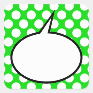 Polka dot woord ballon aangepaste bericht vierkante sticker
