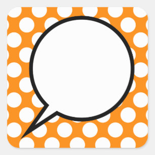 Polka dot woord ballon aangepaste tekst vierkante sticker