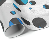 Polka Dot Zebra Black en Blue Pattern Cadeaupapier (Rol Hoek)