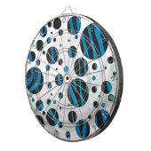 Polka Dot Zebra Black en Blue Pattern Dartbord (Voorkant Rechts)