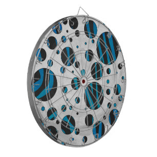 Polka Dot Zebra Black en Blue Pattern Dartbord