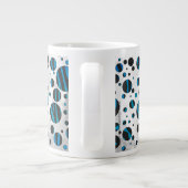 Polka Dot Zebra Black en Blue Pattern Extra Grote Beker (Achterkant)
