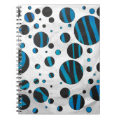 Polka Dot Zebra Black en Blue Pattern Notitieboek (Voorkant)