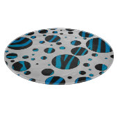 Polka Dot Zebra Black en Blue Pattern Snijplank (Hoek)