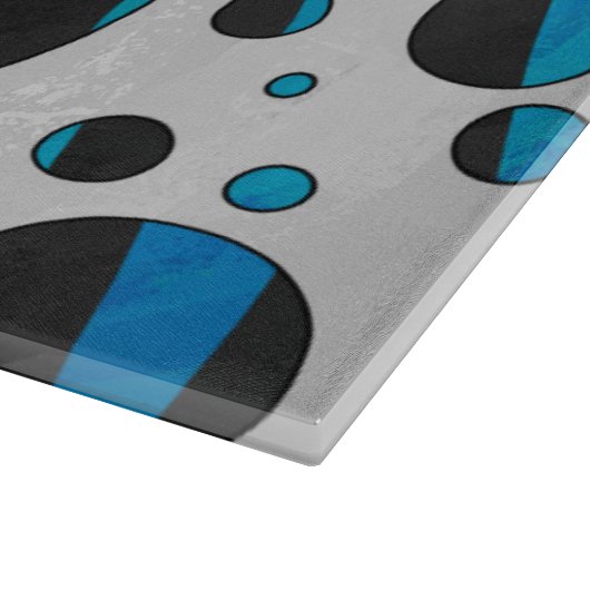 Polka Dot Zebra Black en Blue Pattern Snijplank (Hoek)
