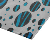 Polka Dot Zebra Black en Blue Pattern Snijplank (Hoek)