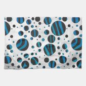Polka Dot Zebra Black en Blue Pattern Theedoek (Horizontaal)