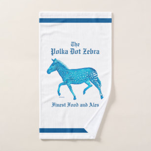 Polka Dot Zebra English Pub - Blue Handdoek