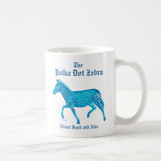 Polka Dot Zebra English Pub - Blue Koffiemok