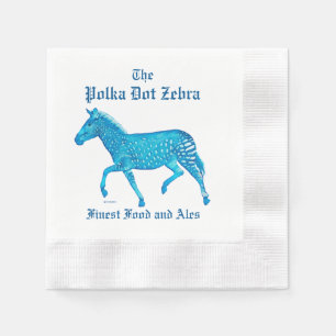 Polka Dot Zebra English Pub - Blue Servet