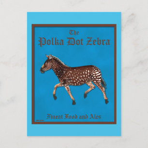 Polka Dot Zebra English Pub Briefkaart