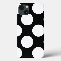 Polka Dot (zwart & wit) Elke maat  iPhone 13 Hoesje