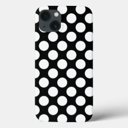Polka Dot (zwart & wit) Elke maat  iPhone 13 Hoesje
