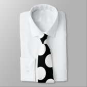 Polka Dot (zwart & wit) Elke maat Stropdas (Gebonden)