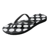 Polka Dot (zwart & wit) Elke maat  Teenslippers (Schuin)