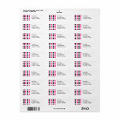 Polka Dots Adreslabel (Hot Pink / Black) Etiket (Full Sheet)