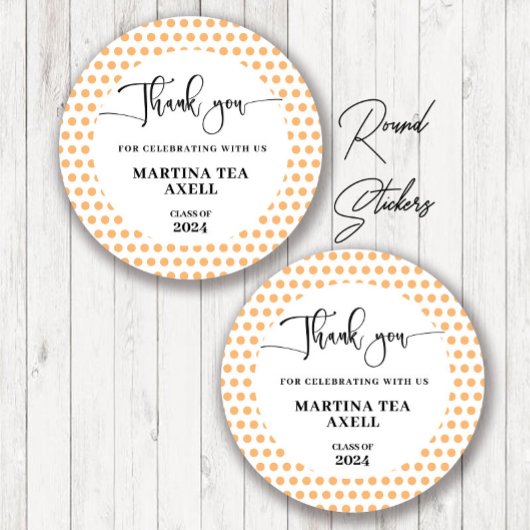 Polka Dots Afstuderen Ronde Sticker