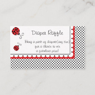 Polka Dots and Cute Ladybugs Diaper Raffle Informatiekaartje