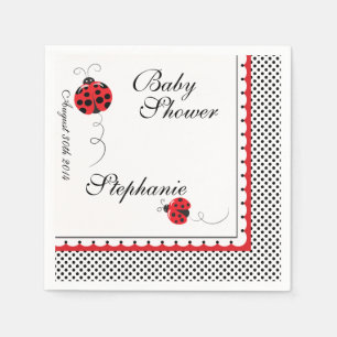 Polka Dots and Cute Ladybugs Paper Party Napkins Servetten