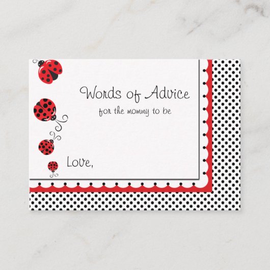 Polka Dots and Cute Ladybugs Words of Advice Advieskaart (Voorkant)