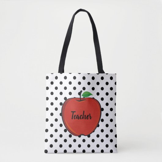 Polka Dots and Red Apple Canvas tassen (Voorkant)