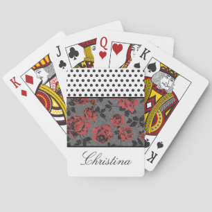 Polka Dots and Rozen and White Pokerkaarten