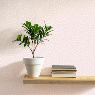 Polka Dots and Spots Cream op Blush Pink Behang