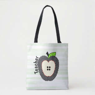 Polka Dots Apple Teachers Canvas tas