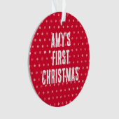 Polka Dots Baby's eerste kerst aangepaste foto Ornament (voorkant)