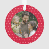 Polka Dots Baby's eerste kerst aangepaste foto Ornament (achterkant)