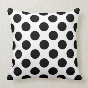Polka Dots Black White Kussen